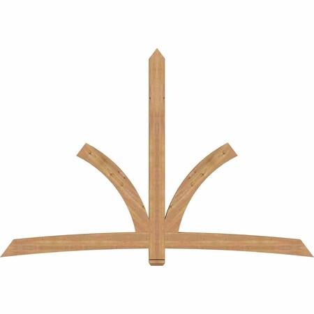 Ekena Millwork Davenport Timber Gable Bracket, Western Red Cedar, 108"W x 72"H x 3 1/2"D x 5 1/2"F, 16/12 Pitch GBW108X72X0406DAV00SWR